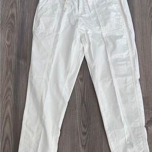 Lou & Grey White Cargo Pants Relaxed Fit